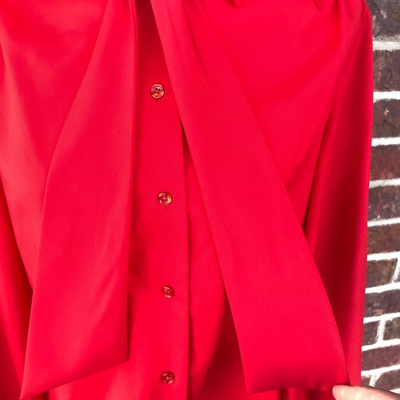 Vintage Lady Arrow Red Secretary Top Sz 12 Small - Picture 2 of 7